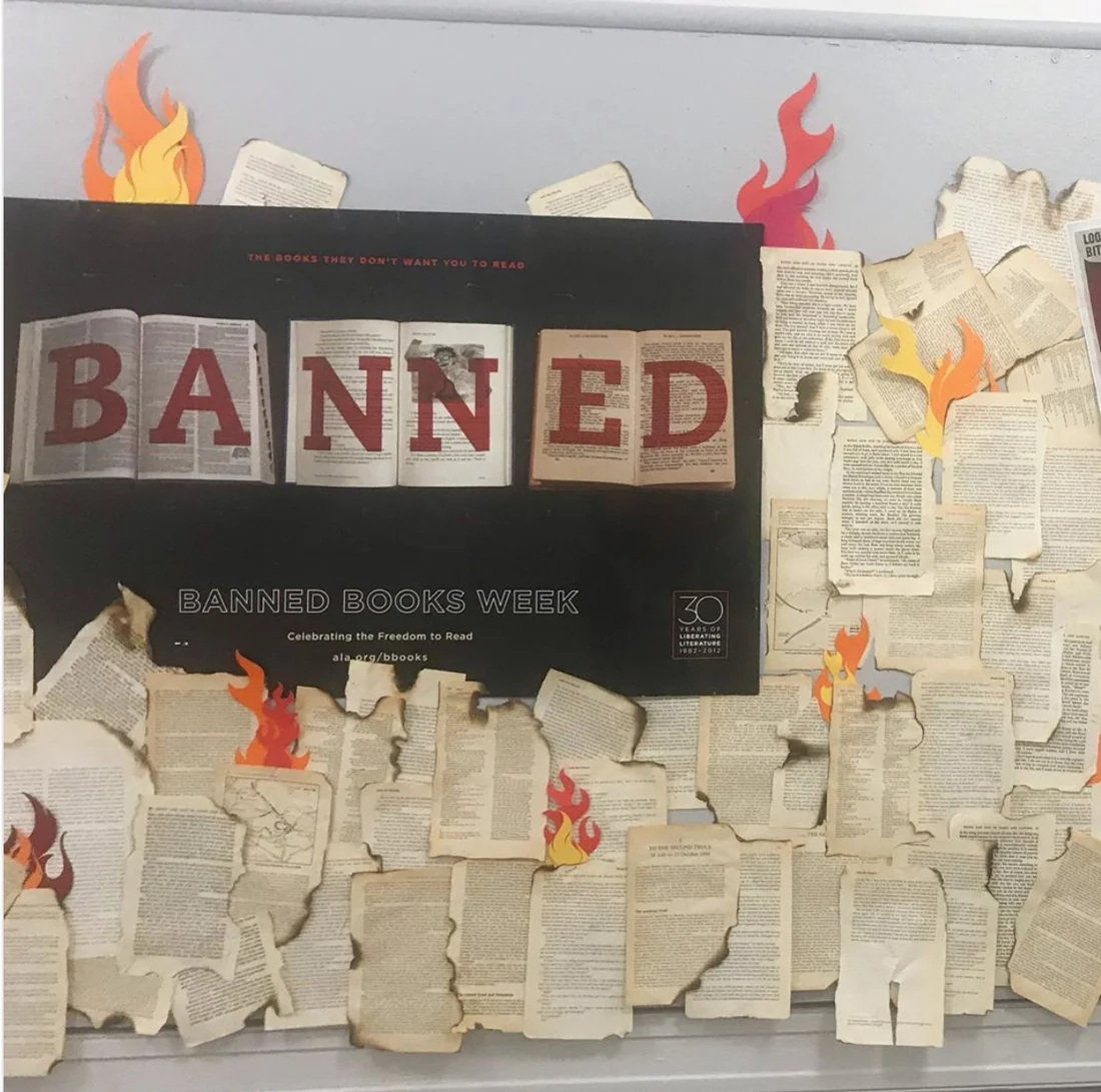 Visual for this record: A caged-book display at a 1982 trade show became an annual week
