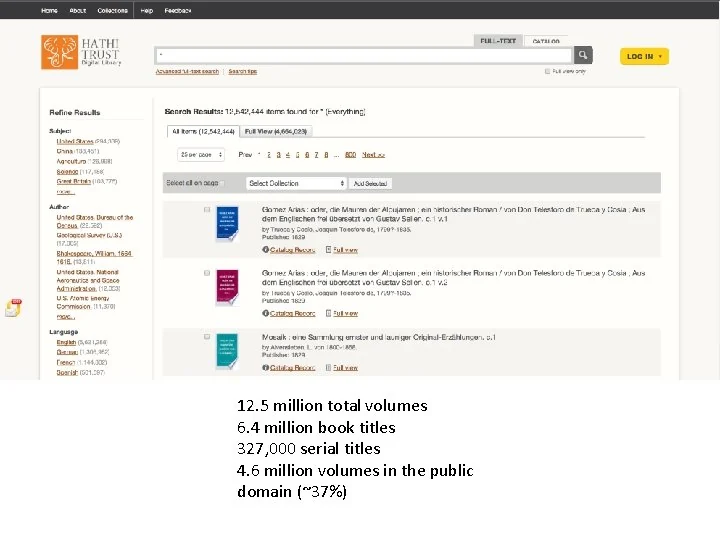 Visual for this record: Research libraries pooled their scans into one shared repository