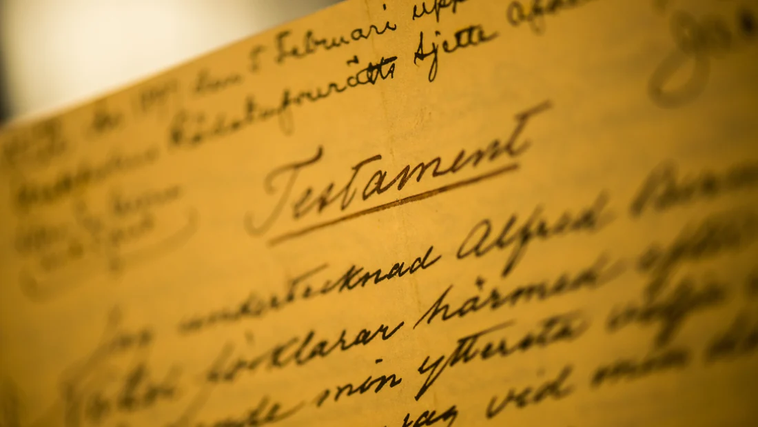 Visual published with the cited source for this record: Nobel's will created a literature prize decided by an ideal direction