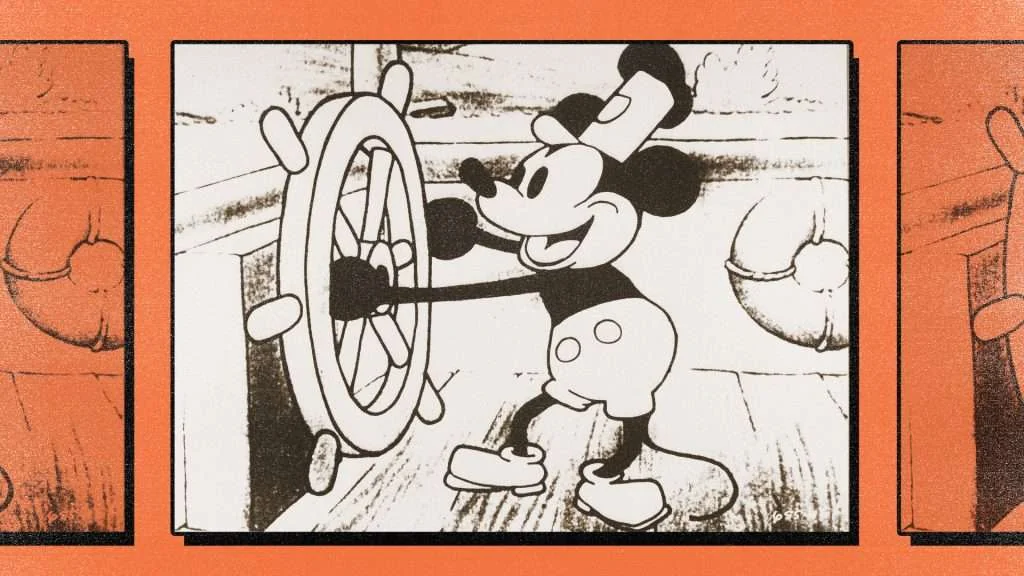 Visual for this record: The earliest Mickey Mouse entered the public domain, not the brand