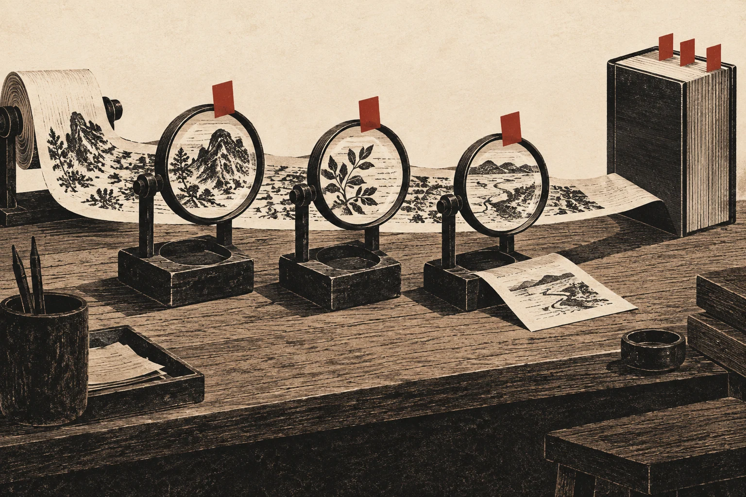 A manuscript passes through three review lenses before becoming a bound book.